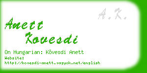 anett kovesdi business card